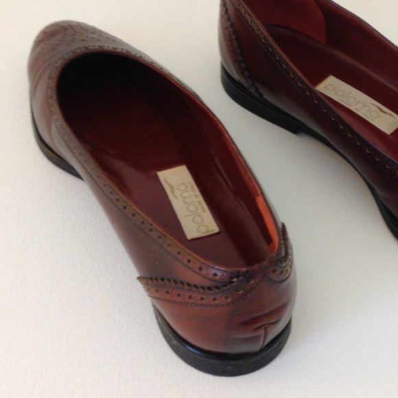 Paloma Flats Classic Wingtip Italian Leather 6M - Picture 7 of 15